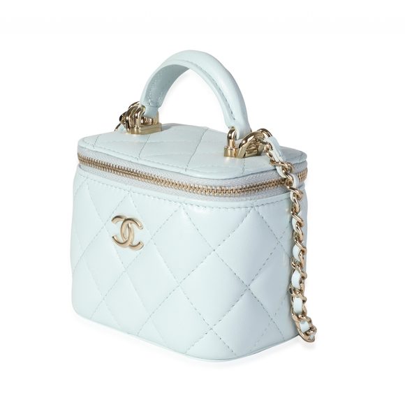 Chanel Light Blue Quilted Lambskin Mini Vanity - Picture 2 of 8